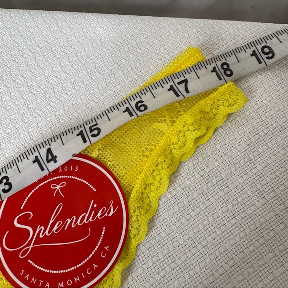 Splendies Yellow Lace Thong Panties Size 4X (See notes) NWT - Picture 9 of 9